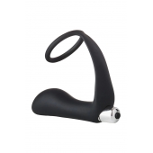 Черное эрекционное кольцо с вибропробкой Vibrating Anal Plug With Cockring - Dream Toys - в Смоленске купить с доставкой