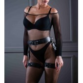 Кожаный пояс с гартерами Sex Game - БДСМ Арсенал - купить с доставкой в Смоленске