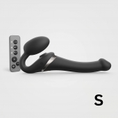 Черный безремневой страпон Multi Orgasm Size S с клиторальной стимуляцией - Strap-on-me - купить с доставкой в Смоленске