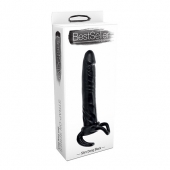 Чёрная насадка-фаллос для двойного проникновения INFLATABLE DILDO SLIM DONG  - 13,5 см. - Toyz4lovers - в Смоленске купить с доставкой