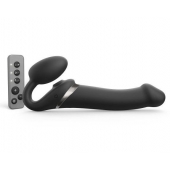 Черный безремневой страпон Multi Orgasm Size L с клиторальной стимуляцией - Strap-on-me - купить с доставкой в Смоленске