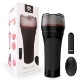 Черный мастурбатор-вагина с вибропулей и пультом ДУ - S-HANDE - в Смоленске купить с доставкой