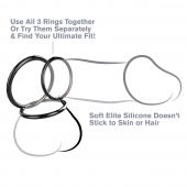Набор из трех черных эрекционных колец Silicone 3-Ring Stamina Set - Pipedream - в Смоленске купить с доставкой