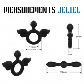 Черное эрекционное кольцо с крыльями Rooster Jeliel Angel - Velv or - в Смоленске купить с доставкой