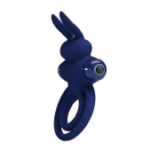 Синее эрекционное кольцо с вибростимуляцией клитора Powerful Ring - Baile - в Смоленске купить с доставкой