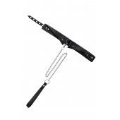 Черный кожаный ошейник-воротник с поводком - Pecado - купить с доставкой в Смоленске