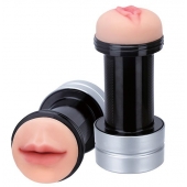 Двусторонний мастурбатор REALSTUFF 2 IN 1 HUMMER MOUTH   VAGINA - ротик и вагина - Dream Toys - в Смоленске купить с доставкой