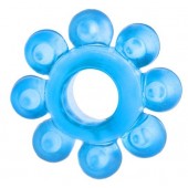Голубая гелевая насадка-цветок - Toyfa Basic - в Смоленске купить с доставкой