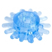 Голубая гелевая насадка с шипиками - Toyfa Basic - в Смоленске купить с доставкой