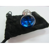 Анальное украшение BUTT PLUG  Small с синим кристаллом - 7 см. - Anal Jewelry Plug - купить с доставкой в Смоленске