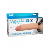 Полый страпон на ремнях 8’’ Hollow Silicone Strap-on - Pipedream - купить с доставкой в Смоленске