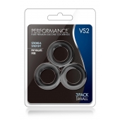 Набор из 3 черных эрекционных колец Black Small Penis Rings - Blush Novelties - в Смоленске купить с доставкой