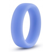 Голубое люминесцентное кольцо Silicone Glo Cock Ring - Blush Novelties - в Смоленске купить с доставкой