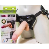 Страпон-унисекс с двумя насадками UNI strap 7  Harness - 19 и 16 см. - LOVETOY (А-Полимер) - купить с доставкой в Смоленске