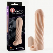 Телесная насадка-удлинитель Okoto со спиралевидным рельефом - 16 см. - Sitabella - в Смоленске купить с доставкой