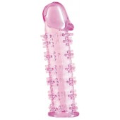 Розовая насадка на пенис с шипами - 12,5 см. - A-toys - в Смоленске купить с доставкой