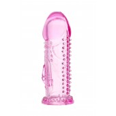Розовая насадка на пенис с шипиками и коготком - 13,5 см. - A-toys - в Смоленске купить с доставкой