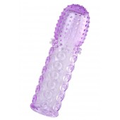 Фиолетовая рельефная насадка на пенис - 13,5 см. - A-toys - в Смоленске купить с доставкой