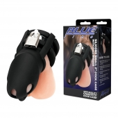 Черная клетка для пениса Silicone Small 2 in Cock Cage With Ball Divider - BlueLine - купить с доставкой в Смоленске