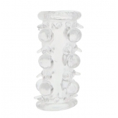 Прозрачная насадка на пенис с шипами и бугорками JELLY JOY LUST CLUSTER CLEAR - Dream Toys - в Смоленске купить с доставкой