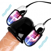 Черная стимулирующая насадка для головки полового члена Multi Speed Vibrating Penis Head Teaser - XR Brands - в Смоленске купить с доставкой