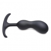 Черный массажер простаты с утяжелителями Premium Silicone Weighted Prostate Plug Medium - 16,3 см. - XR Brands - в Смоленске купить с доставкой