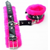 Оковы на ноги с розовым мехом BDSM Light - БДСМ Арсенал - купить с доставкой в Смоленске