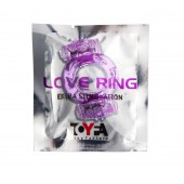 Фиолетовое виброкольцо с двумя вибропульками - Toyfa Basic - в Смоленске купить с доставкой