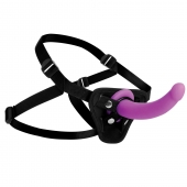 Лиловый поясной страпон Navigator Silicone G-Spot Dildo with Harness - 17,8 см. - XR Brands - купить с доставкой в Смоленске