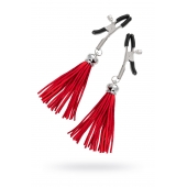 Зажимы на соски «Прищепки» с красными кисточками из замши - Pecado - купить с доставкой в Смоленске