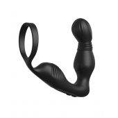 Черный вибростимулятор простаты с эрекционным кольцом Ass-Gasm Pro P-Spot Milker - Pipedream - в Смоленске купить с доставкой