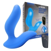 Синий вибромассажер простаты 3,5’’ Remote Control Curve P-spot Massager - 12 см. - Erokay - в Смоленске купить с доставкой