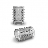 Прозрачная насадка на пенис с шишечками STAY HARD COCK SLEEVE 02 CLEAR - Blush Novelties - в Смоленске купить с доставкой