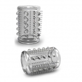 Прозрачная насадка с шипами и шишечками STAY HARD COCK SLEEVE 03 CLEAR - Blush Novelties - в Смоленске купить с доставкой