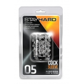 Прозрачная насадка с капельками STAY HARD COCK SLEEVE 05 CLEAR - Blush Novelties - в Смоленске купить с доставкой