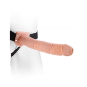Фаллопротез телесного цвета Hollow Strap-On - 29 см. - Pipedream - купить с доставкой в Смоленске