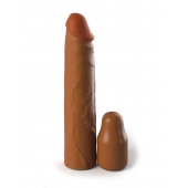 Коричневая насадка на член 2  Silicone X-tension - 20,3 см. - Pipedream - в Смоленске купить с доставкой
