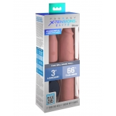 Телесная вибронасадка на член 3  Vibrating Mega X-tension with Remote - 22,9 см. - Pipedream - в Смоленске купить с доставкой