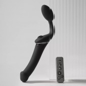 Черный безремневой вибрострапон Strap-On-Me Multi Orgasm Size XL - Strap-on-me - купить с доставкой в Смоленске