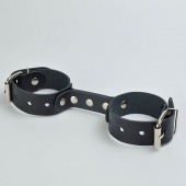 Черные кожаные наручники-фиксатор - Sitabella - купить с доставкой в Смоленске
