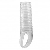 Прозрачная насадка на пенис с ребрышками и подхватом мошонки - Baile - в Смоленске купить с доставкой