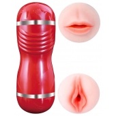 Двусторонний мастурбатор в колбе Cleo - вагина и ротик - Boys of Toys - в Смоленске купить с доставкой