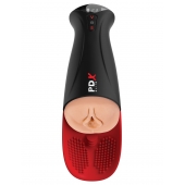 Телесный мастурбатор-вагина в черной колбе с вибрацией Fuck-O-Matic Pro XL - Pipedream - в Смоленске купить с доставкой