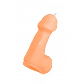 Оранжевая свеча в форме пениса - 47 гр. - Pecado - купить с доставкой в Смоленске