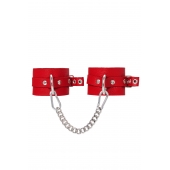 Красные мягкие кожаные оковы с люверсами - Pecado - купить с доставкой в Смоленске