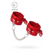 Красные мягкие кожаные оковы с люверсами - Pecado - купить с доставкой в Смоленске