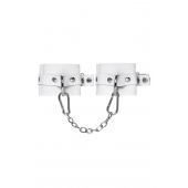 Белые мягкие кожаные наручники с люверсами - Pecado - купить с доставкой в Смоленске