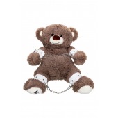 Бондажный набор: бурый мишка с белыми оковами и наручниками - Pecado - купить с доставкой в Смоленске