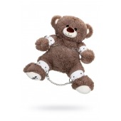 Бондажный набор: бурый мишка с белыми оковами и наручниками - Pecado - купить с доставкой в Смоленске