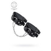 Черные кожаные оковы с двумя ремешками - Pecado - купить с доставкой в Смоленске